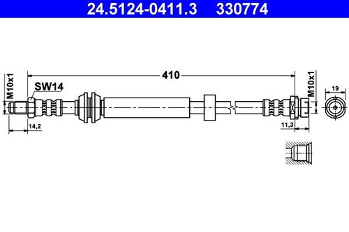 Genuine ate brake hose for - ate,